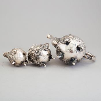 KAFFESERVIS, 4 delar, silver, rokokostil,  GEWE Malmö, 1954.