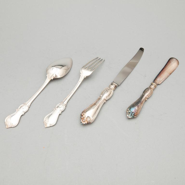 BESTICK, 38 delar, nysilver, "Olga", CG Hallberg, Stockholm.
