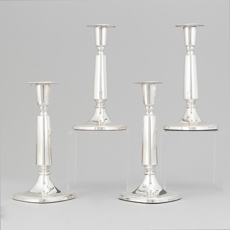 Tore Eldh, four silver candlesticks, K&EC, Göteborg, 1961-70.