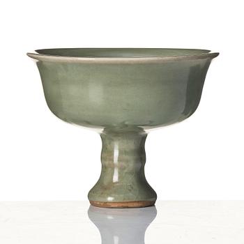 A longquan celadon stem cup, Ming dynasty (1368-1644).