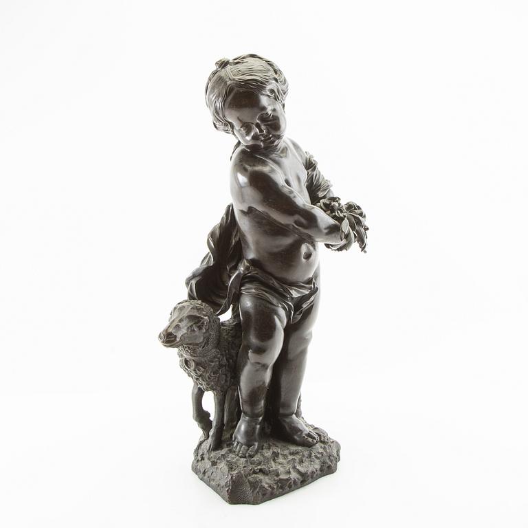 Unknown artist 19th/20th century, sculpture Putto with sheep.