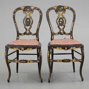 STOLAR, ett par, Engelsk stil, sent 1800-tal.