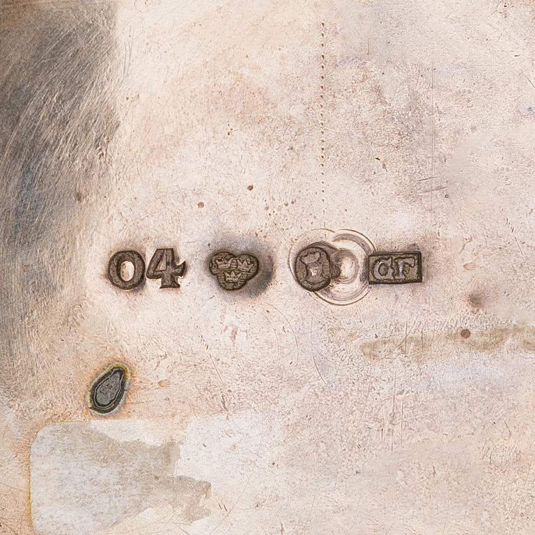 A Swedish 19th-century silver coffee pot, maker's marks of Gustaf Folcker, Stockholm 1844.