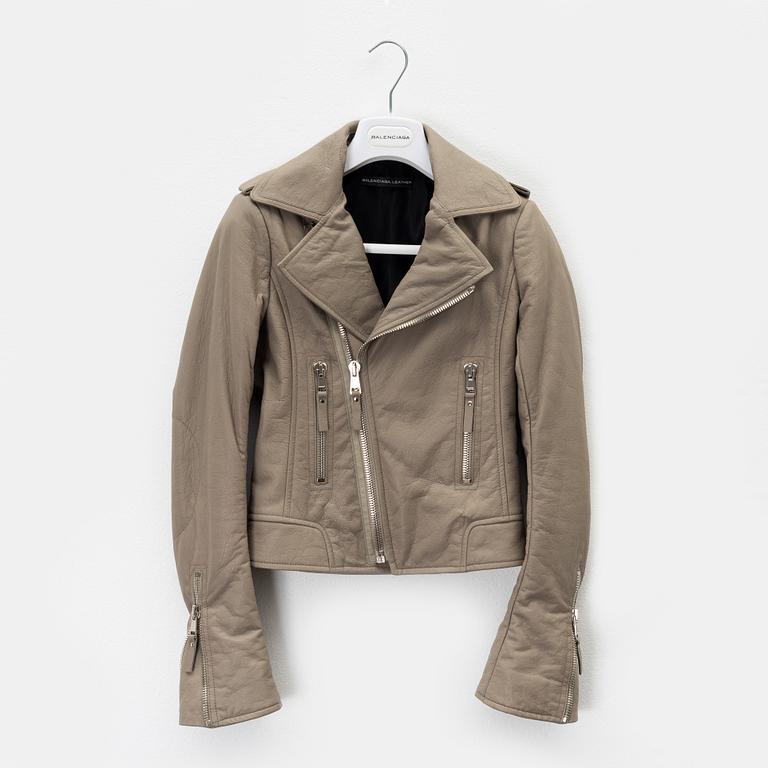 Balenciaga, a leather jacket, size 36.