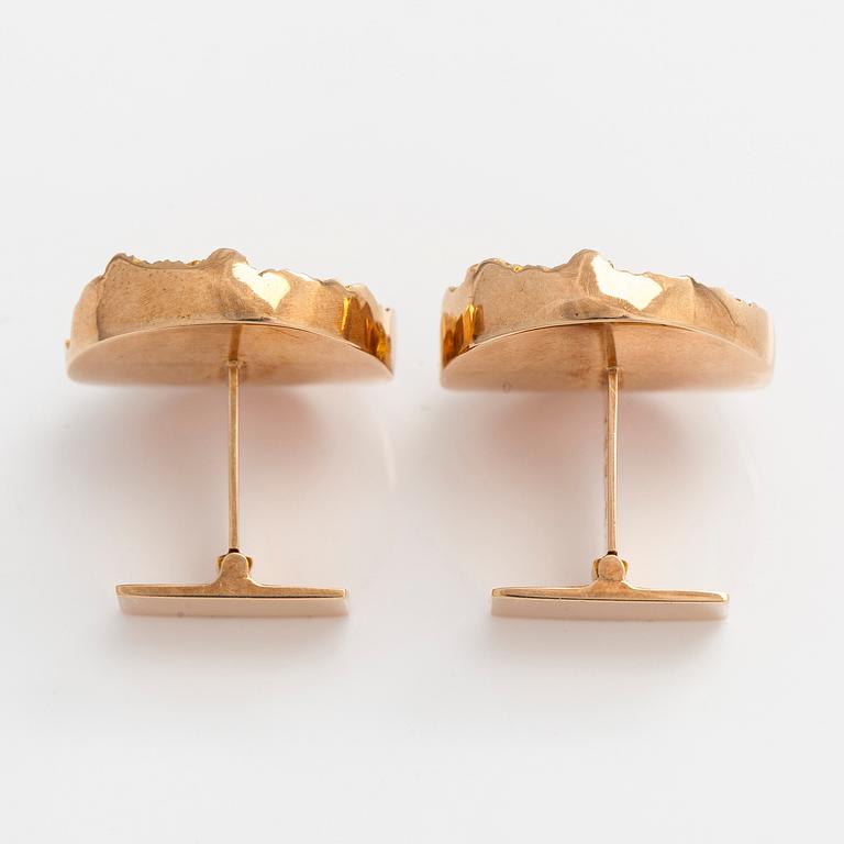 Björn Weckström, manschettknappar, "Djävulens hjul", 14K guld, Lapponia 1970.
