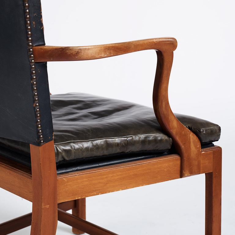 Josef Frank, a mahogany and black leather chair, Svenskt Tenn Sweden 1930-40s, model 635. Alva & Gunnar Myrdal Collection.