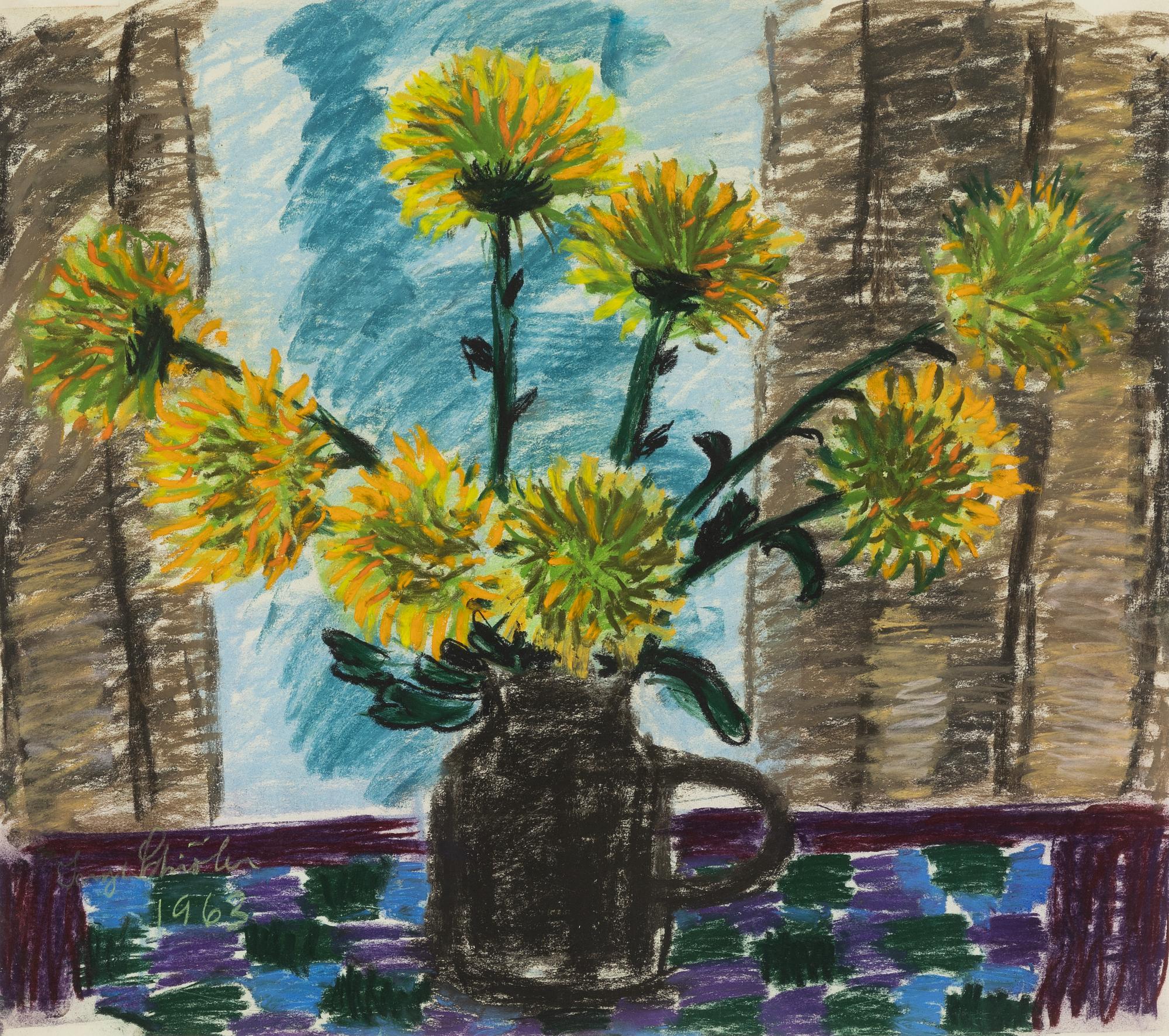Inge Schiöler, "Blommor vid förnstret.