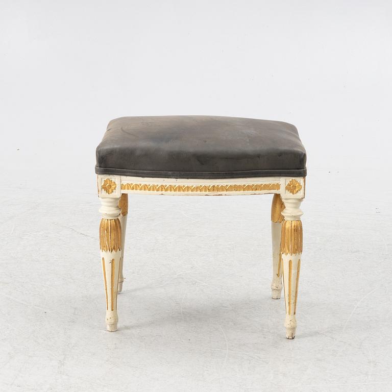 Anders Hellman (father and son, masters in Stockholm 1761-94/1793-1825), a late Gustaivian stool, circa 1800.