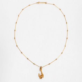 Björn Weckström,  Halsband, "Vid källan", 14K guld, odlad pärla. Lapponia 1969.