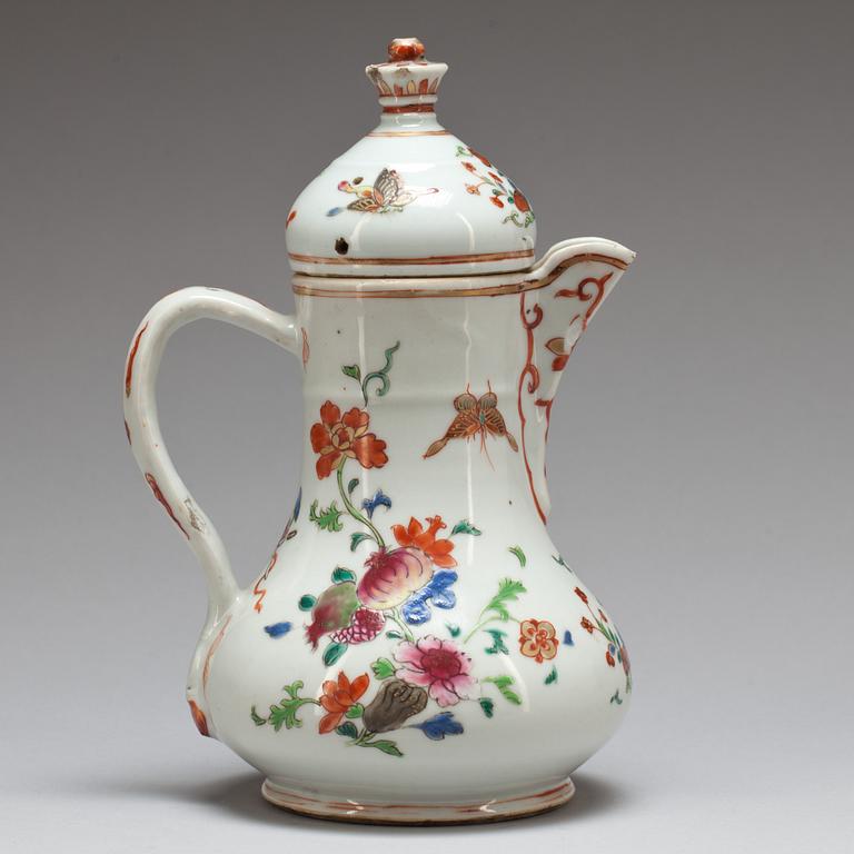 KAFFEKANNA, porslin. Kina, Qianlong(1736-95).