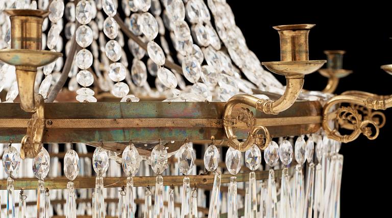 A late Empire 1830/40's twelve-light chandelier.