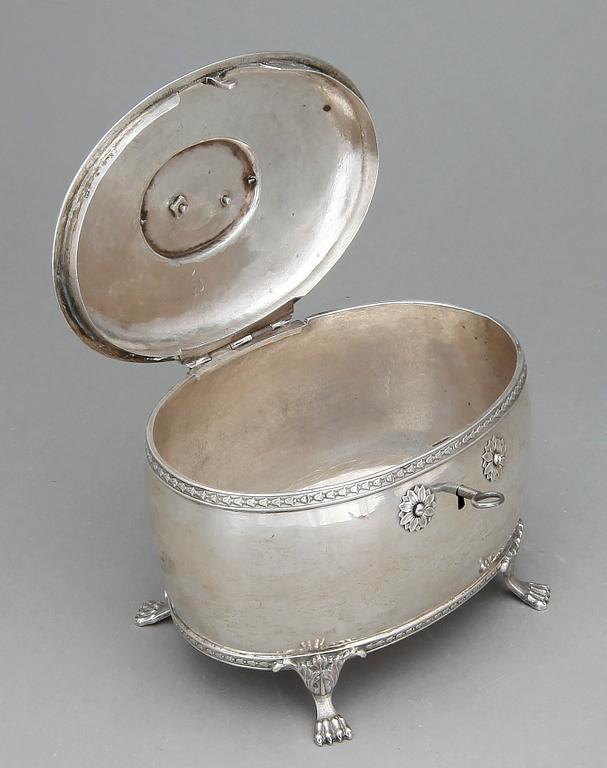 SOCKERSKRIN, silver, empire, Johan Petter Grönvall, Stockholm. Vikt ca 568 gram.