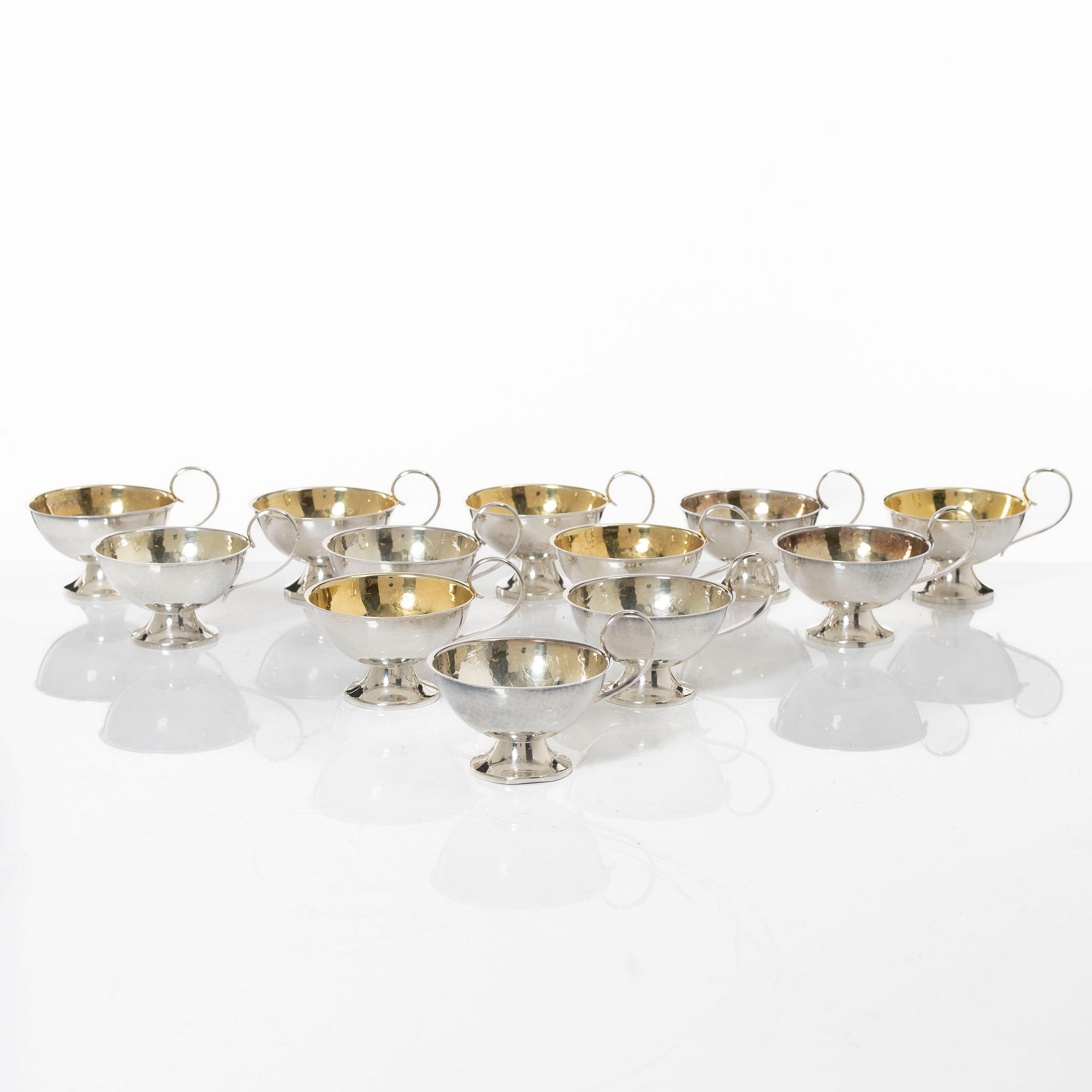 Twelve Swedish silver punch mugs, mark of Ceson Guldvaru AB, Gothenburg, some 1963.