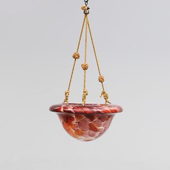 TAKLAMPA, glas, 1900-talets första hälft. Höjd ca 50 cm.