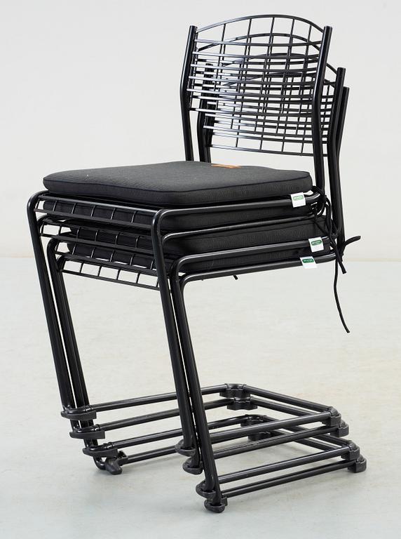 STOLAR / TRÄDGÅRDSSTOLAR, 4 st, "Hightech", Nisse Strinning, Grythyttan, 2000-tal. Formgivna 1984.