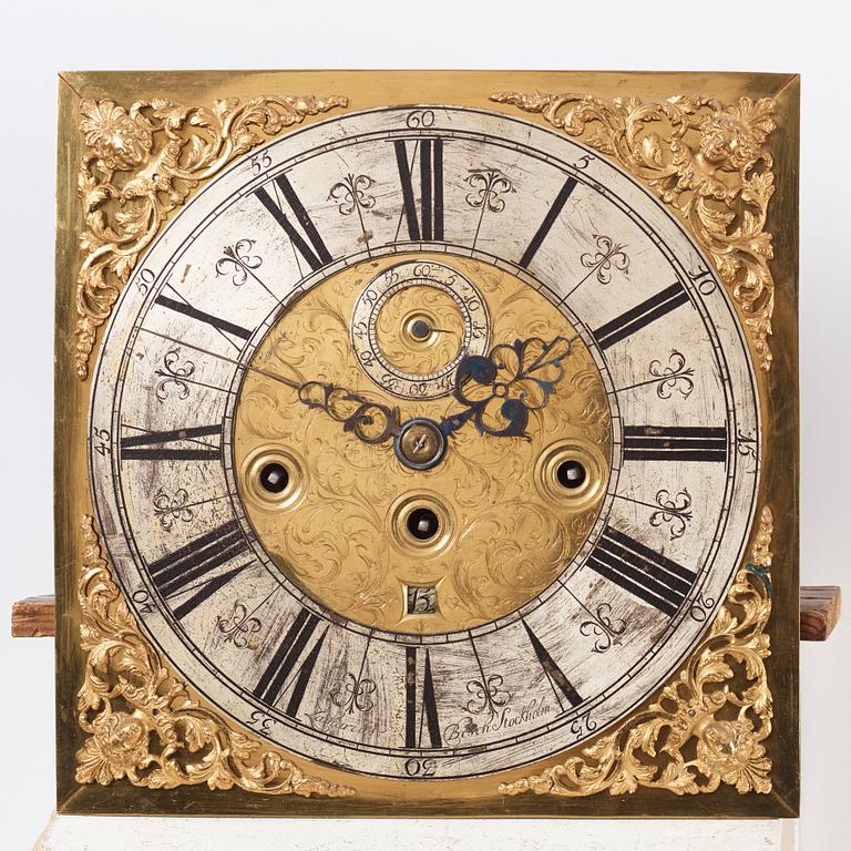 A Zacharias Besck, Stockholm, longcase clock, early 18th century.