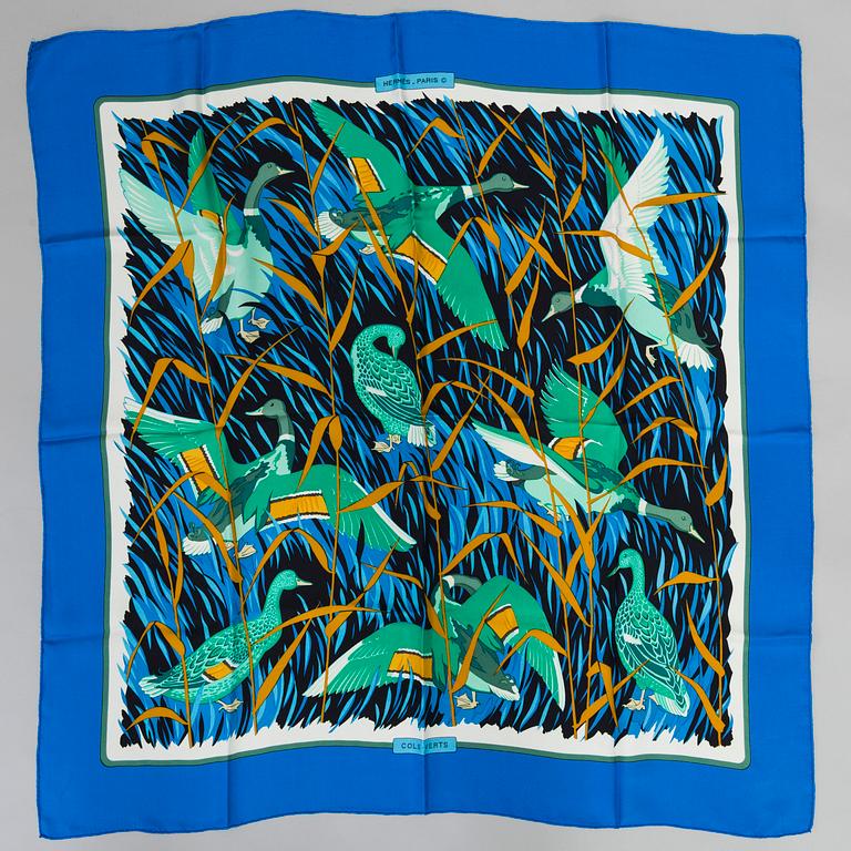 SCARF, "Hermès, "Cols verts", issued 1990.