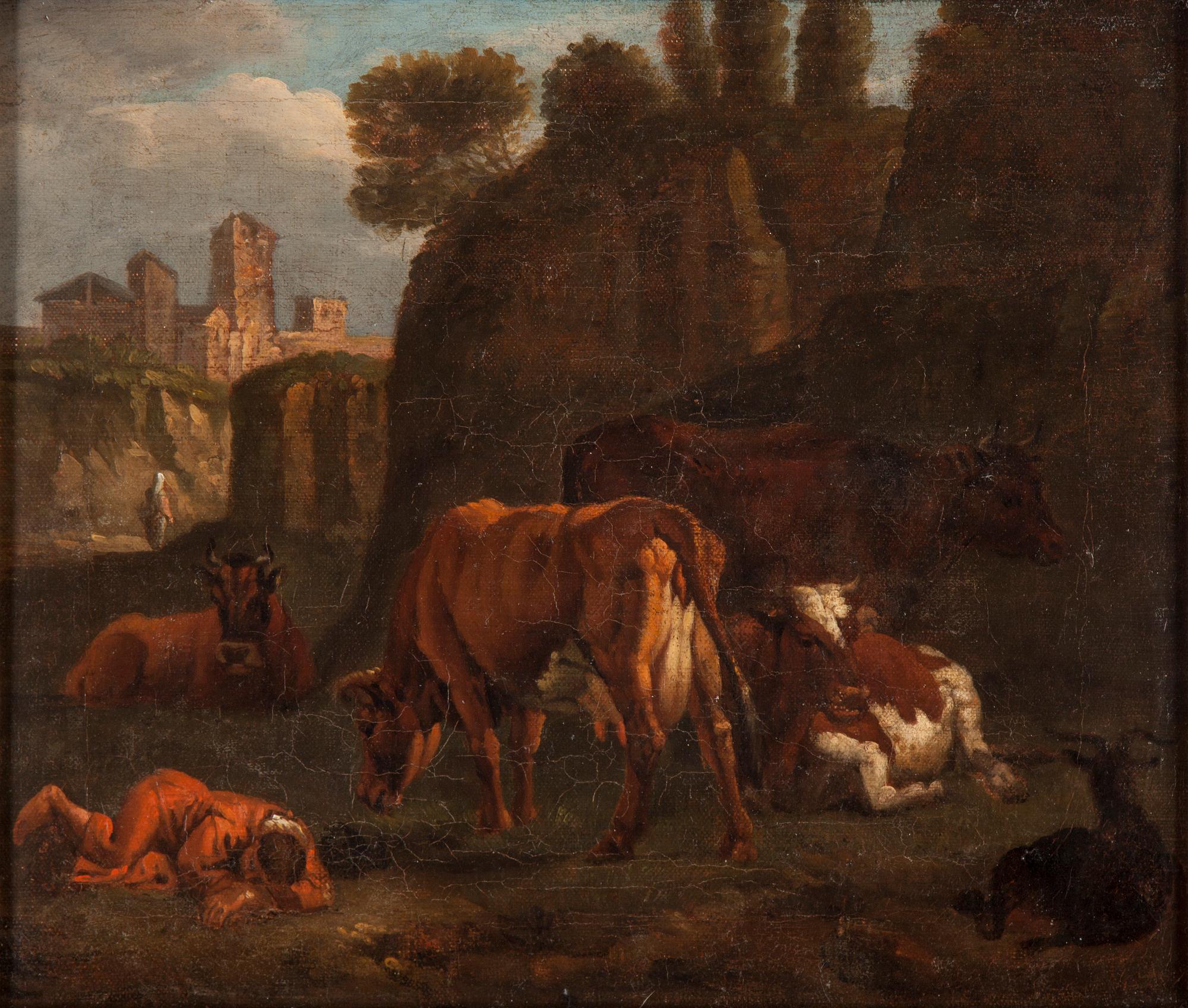 JAN VAN DER BENT, circle of, oil on relined canvas.