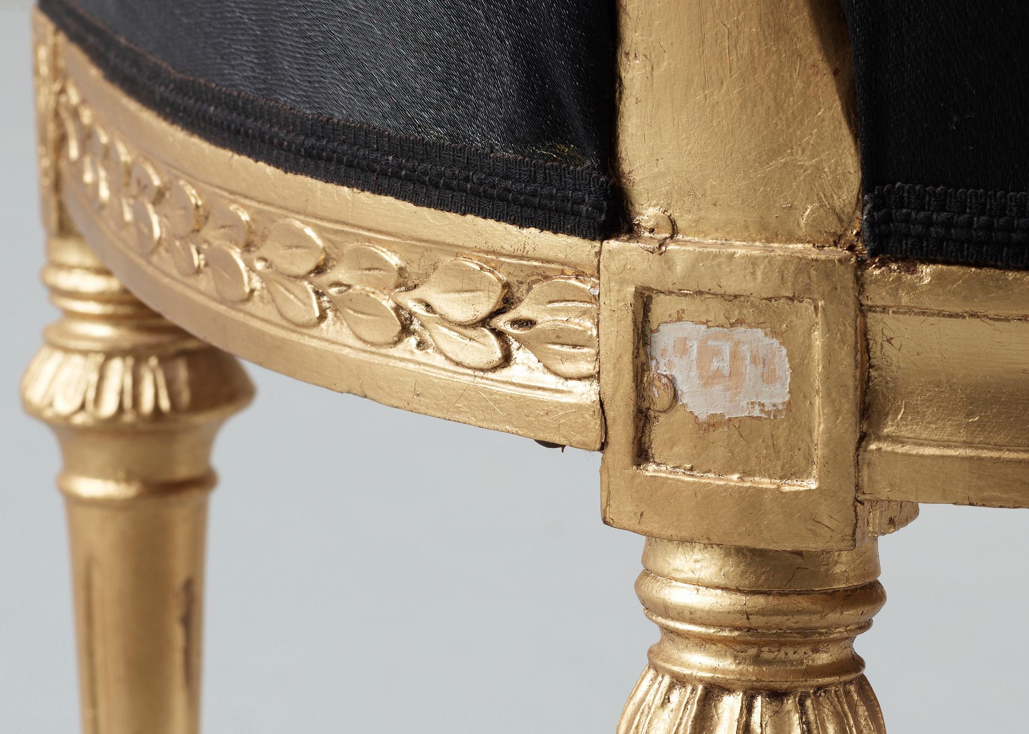 STOLAR, ett par, sengustavianska stockholmsarbeten, sign Johan Erik Höglander, verksam 1777-1813.