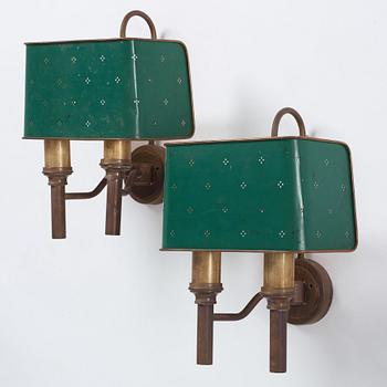 Hans-Agne Jakobsson, a pair of wall lamps, Hans Agne Jakobsson AB, Markaryd, 1950's-60's.