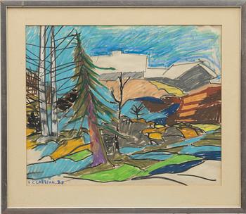 Stig (Slas) Claesson, Landscape with spruce.