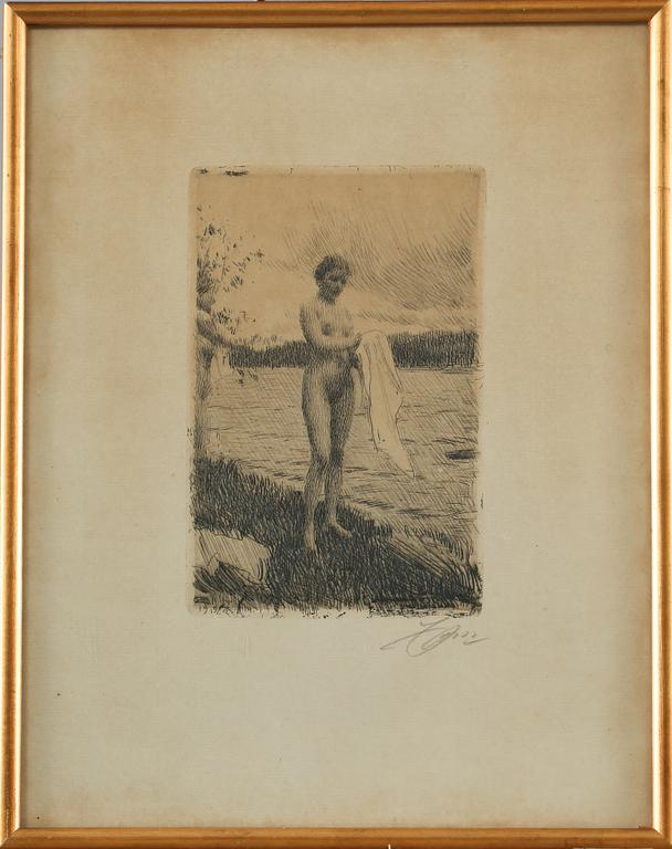 ANDERS ZORN, etsning, daterad 1919 i plåten, signerad.