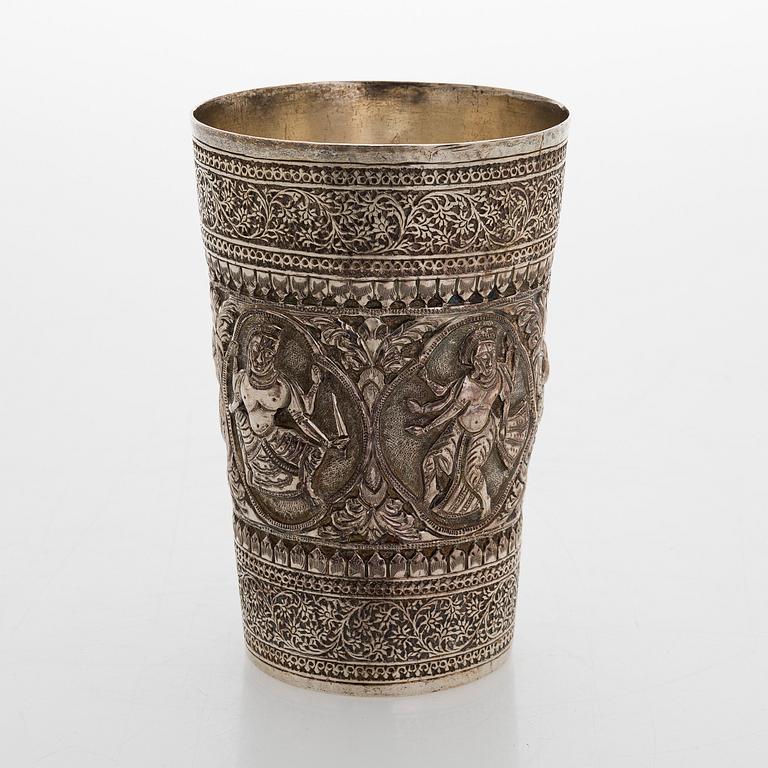A silver beaker, presumably India, Finnish control marks, Helsinki 1969.