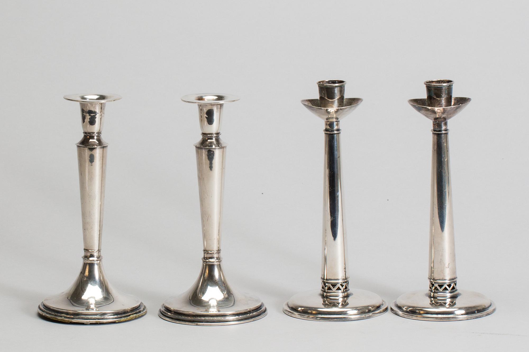 LJUSSTAKAR 2 par, silver, TESI, Göteborg 1959 och 1969.