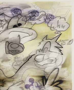 BILLY COPLEY, mixed media on paper, verso signed and dated 1994.