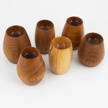 Magnus Ek, a set of six hardwood serving bowls for Oaxen Krog, 2019.
