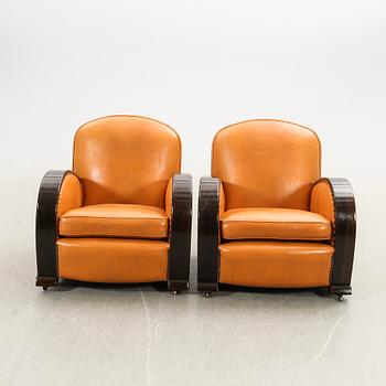 Armchairs, a pair, Art Deco, first half of the 20th century.