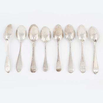 A set of  Silver Spoons, including Andreas Isberg, Skänninge 1814 (8 pieces).