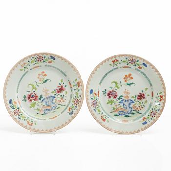 Six Famille Rose porcelain plates, China, Qianlong (1736-95).