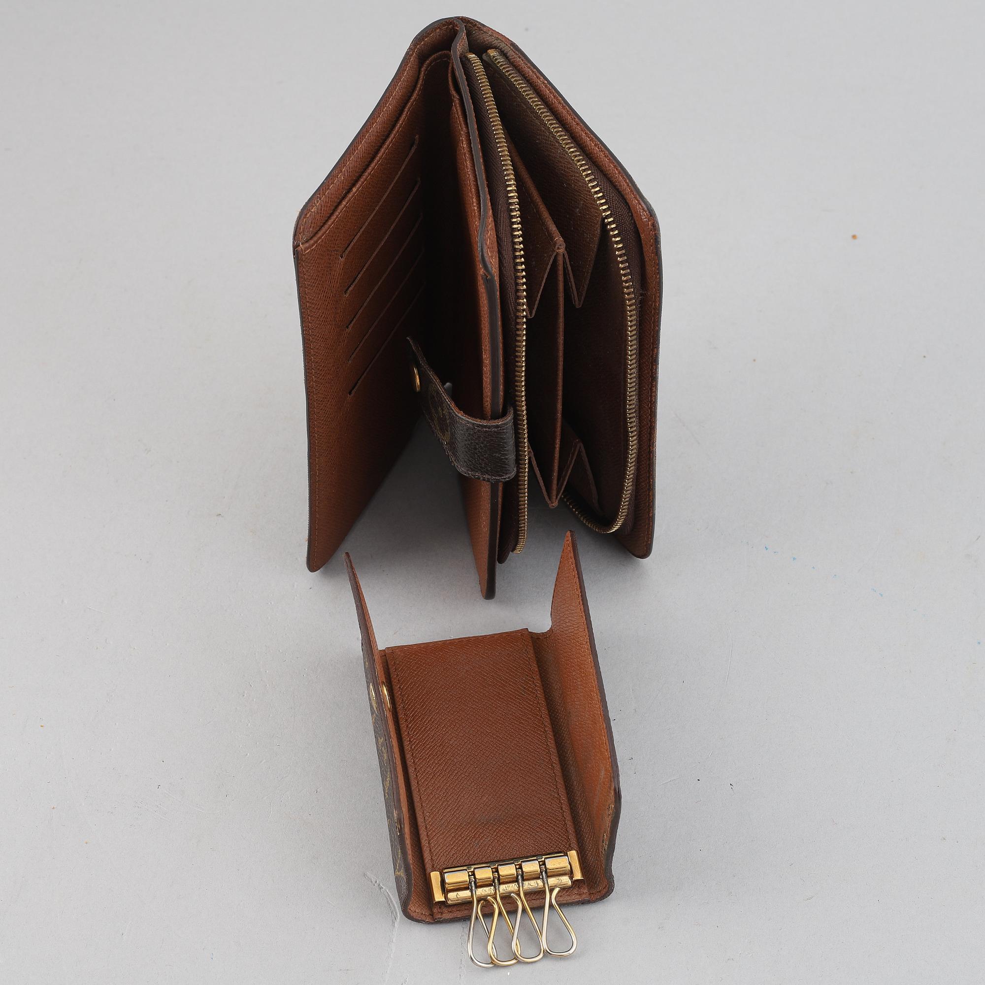 Louis Vuitton, a monogram canvas wallet and a key holder.