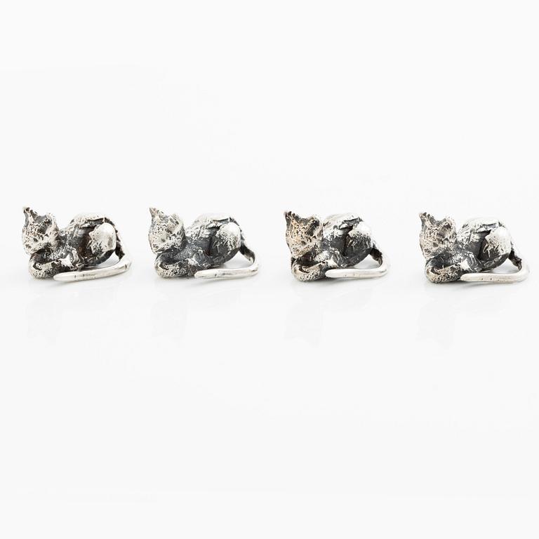 PA Lundahl-Terrs, figurines/pendants, eleven pieces, silver, in the form of animals.