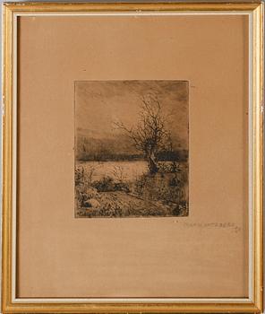 OLLE HJORTZBERG, 3 st, etsningar, sign.