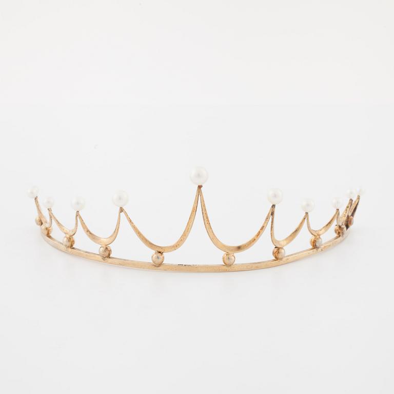 A cultured pearl tiara by Ceson, Göteborg, 1959.