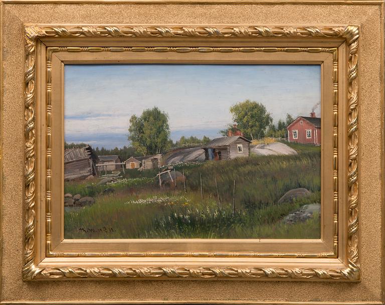 THORSTEN WAENERBERG, olja på pannå, signerad och daterad 13/7 1912.