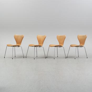 A set of four leather 'Series 7' chairs, Fritz Hansen, Denmark.