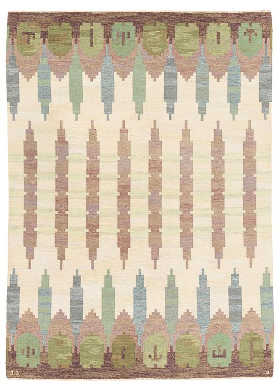 Judith Johansson, a carpet, "Hallandsåsen", flat weave, ca 303,5 x 216,5 cm, signed JJ J.
