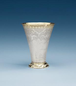 922. A Swedish parcel-gilt beaker, makers mark of Nils Grubb, Hudiksvall 1778.