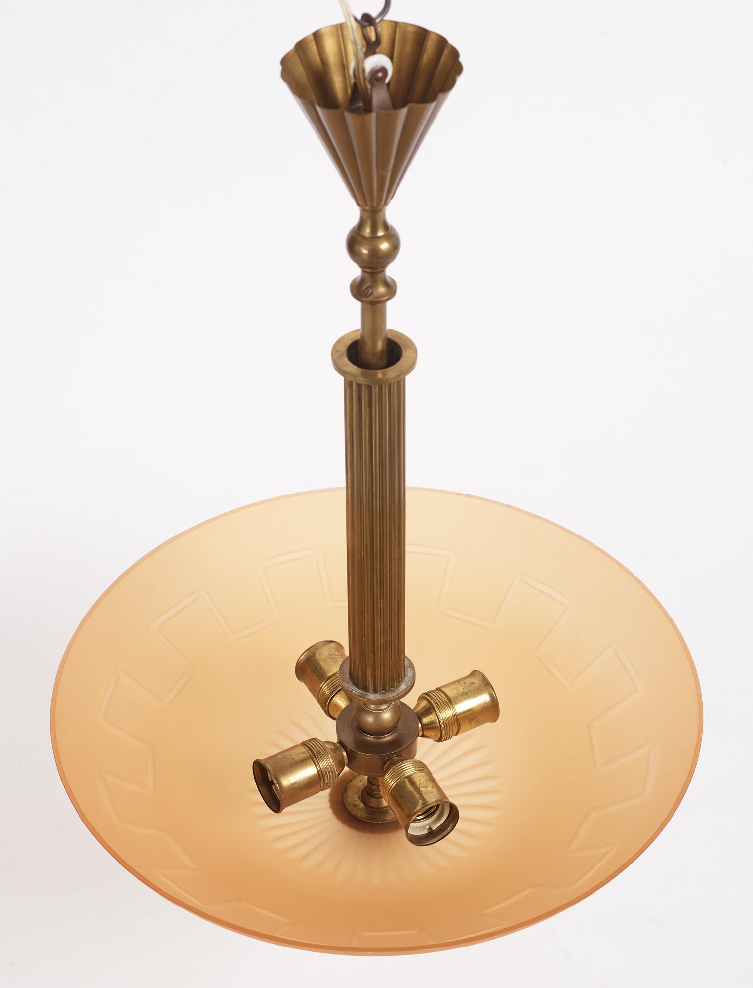 Harald Notini, taklampa, modell "6640", Arvid Böhlmarks Lampfabrik, 1930-tal.
