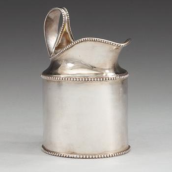 A Swedish 18th century parcel-gilt cream-jug, makers mark of Stephan Westerstråhle, Stockholm 1796.