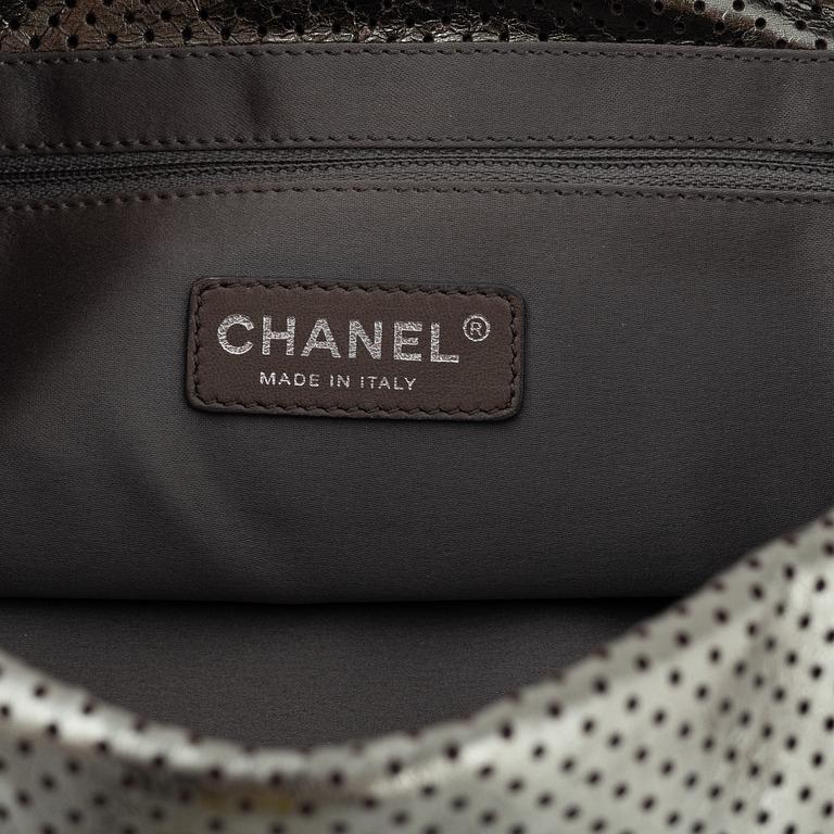 Chanel, a perforated metallic leather bag, 2006-2008.
