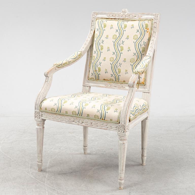 A Gustavian Armchair, late 18th century.