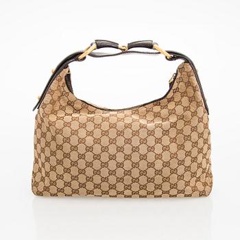 Gucci, a 'Horsebit Guccissima Canvas Hobo Bag'.