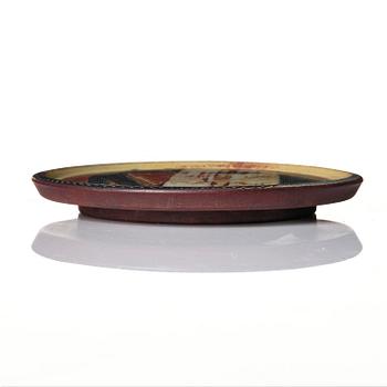 Wilhelm Kåge, a set of two Farsta stoneware dishes, Gustavsberg Studio, one dated 1949.