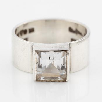 Wiwen Nilsson, ring, silver and rock crystal, Lund 1956.