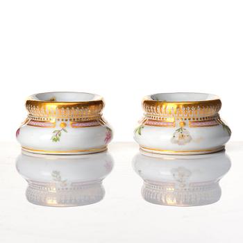 A pair of Royal Copenhagen 'Flora Danica' salts, Denmark, 20th Century.