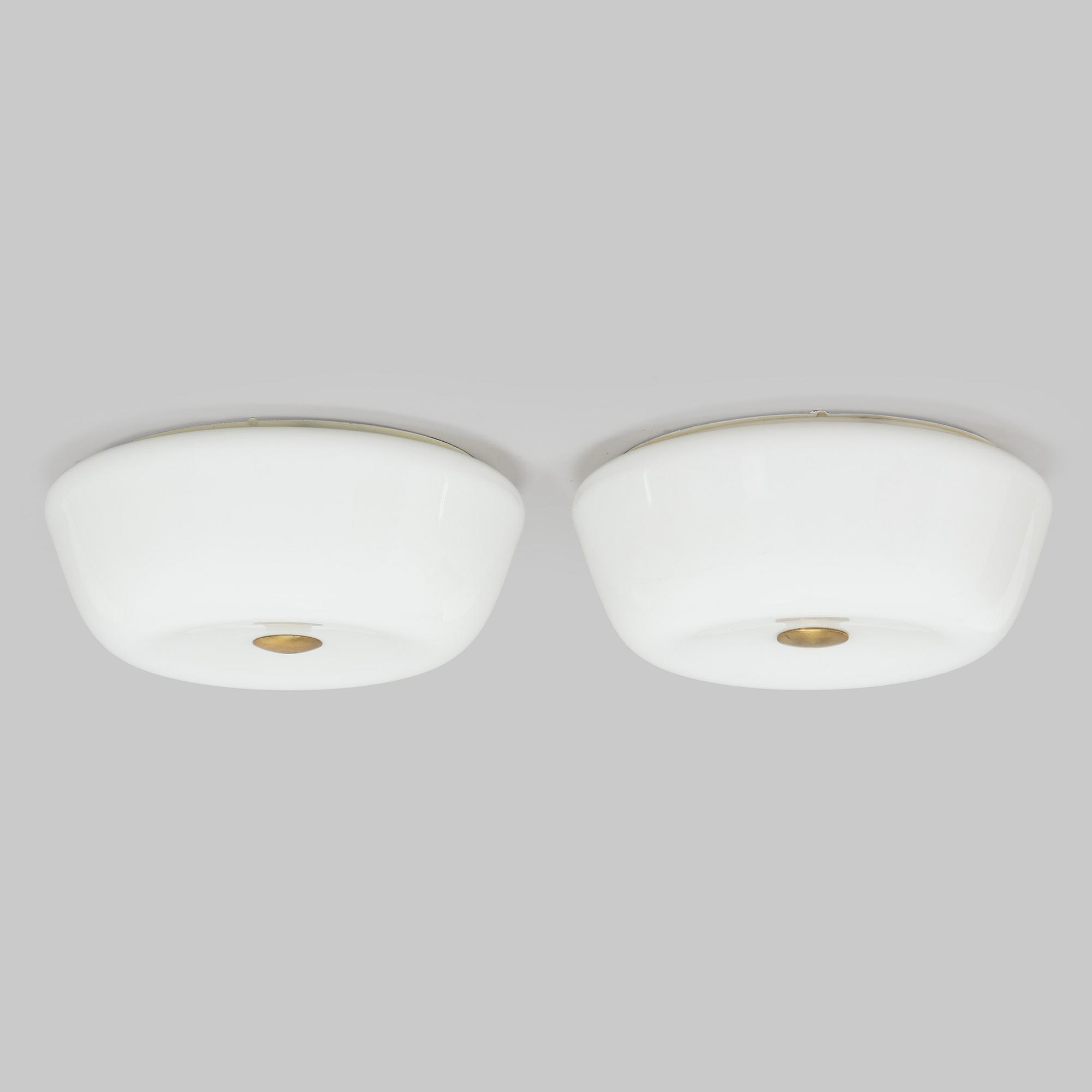 Lisa Johansson-Pape, A set of two mid-20th century ceiling lights, model 1116, Orno, Finland.